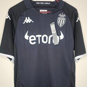 Kappa Monaco ASM 2022-2023 away football shirt. Black and white. NWT
